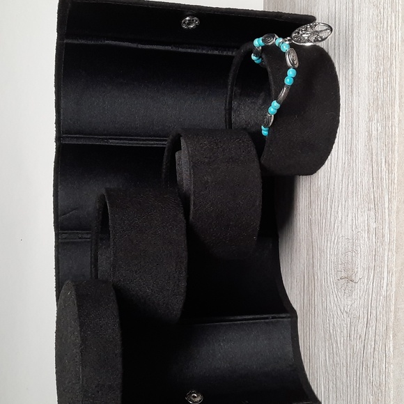 Jewelry Box Case Travel Black Traveling Compact Essential Accessories - Picture 2 of 5